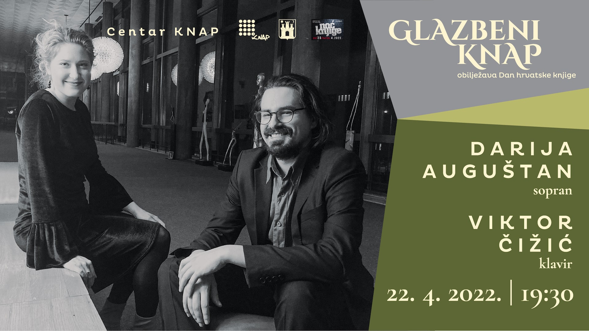 GLAZBENI KNAP & Noć knjige / 22. 4. u 19:30h<br>Integralne praizvedbe djela skladatelja Zorana Novačića